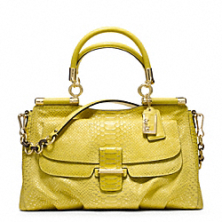 COACH MADISON PINNACLE EMBOSSED METALLIC PYTHON CARRIE SATCHEL - ONE COLOR - F23433