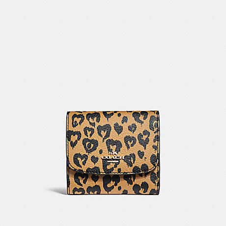 COACH f23440 SMALL WALLET WITH WILD HEART PRINT LIGHT GOLD/NATURAL MULTI