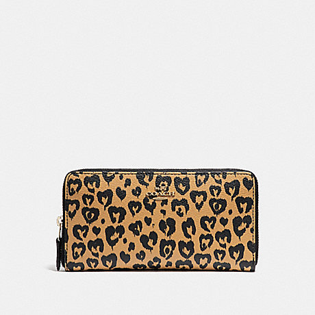COACH ACCORDION WALLET WITH WILD HEART PRINT - LIGHT GOLD/NATURAL MULTI - f23442