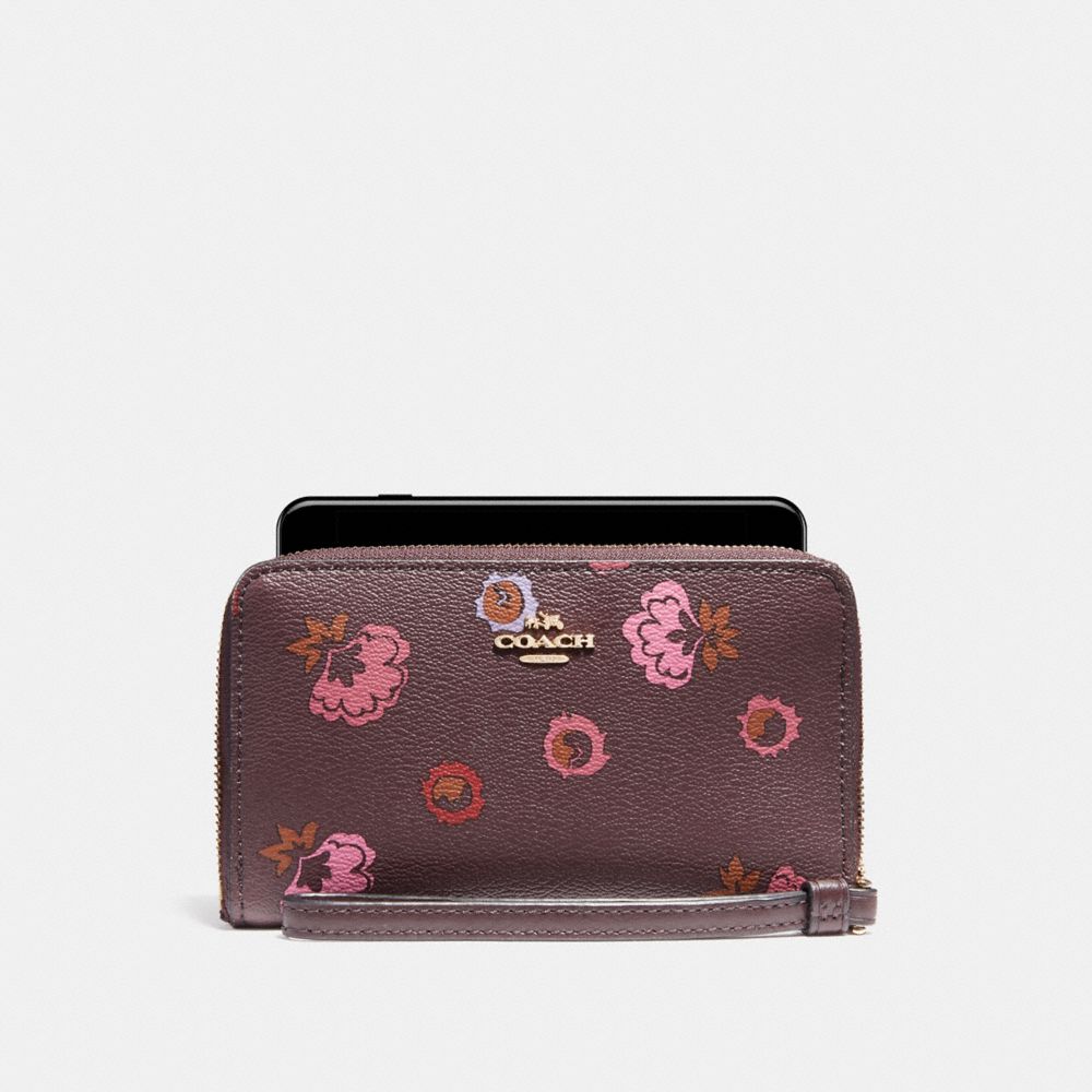 PHONE WALLET WITH PRIMORSE FLORAL PRINT - IMFCG - COACH F23450