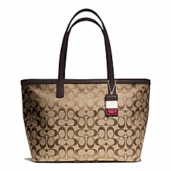 COACH F23465 Weekend Signature C Medium Zip Top Tote 