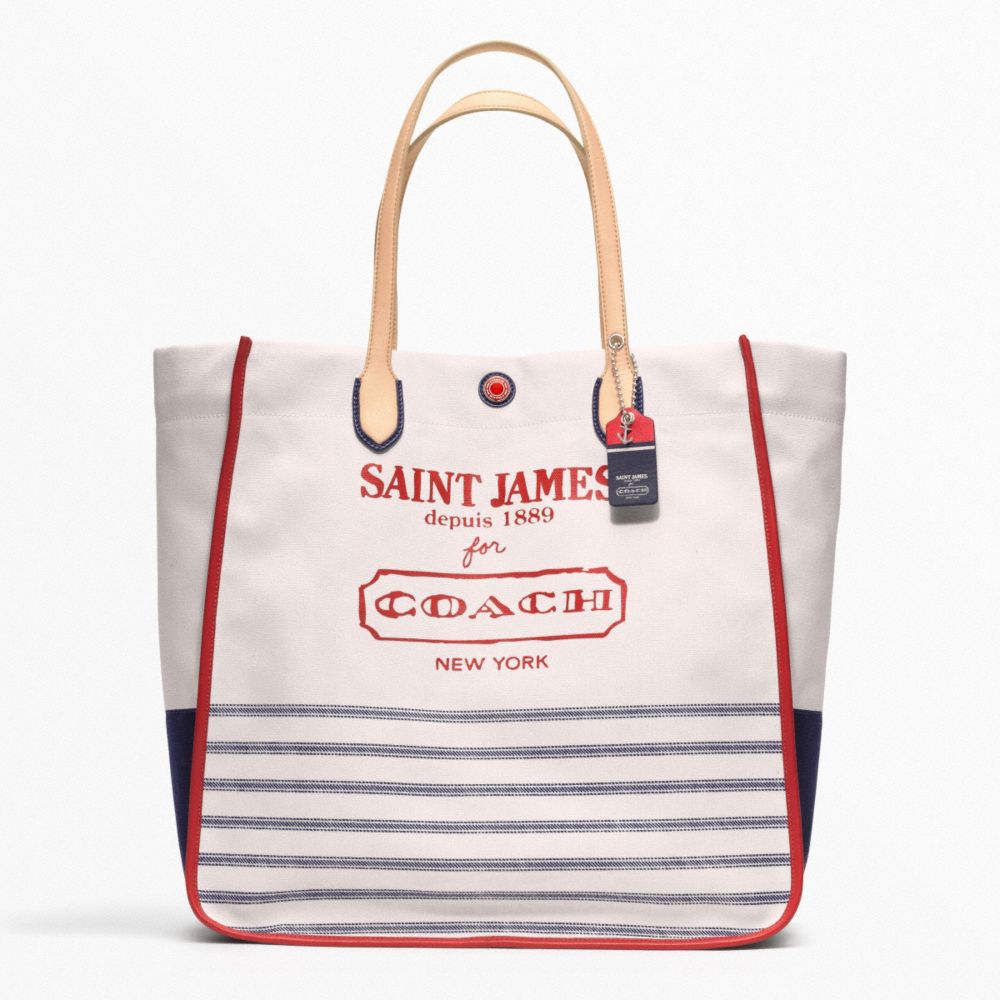 COACH F23477 WEEKEND SAINT JAMES CANVAS LARGE NORTH/SOUTH TOTE ONE-COLOR