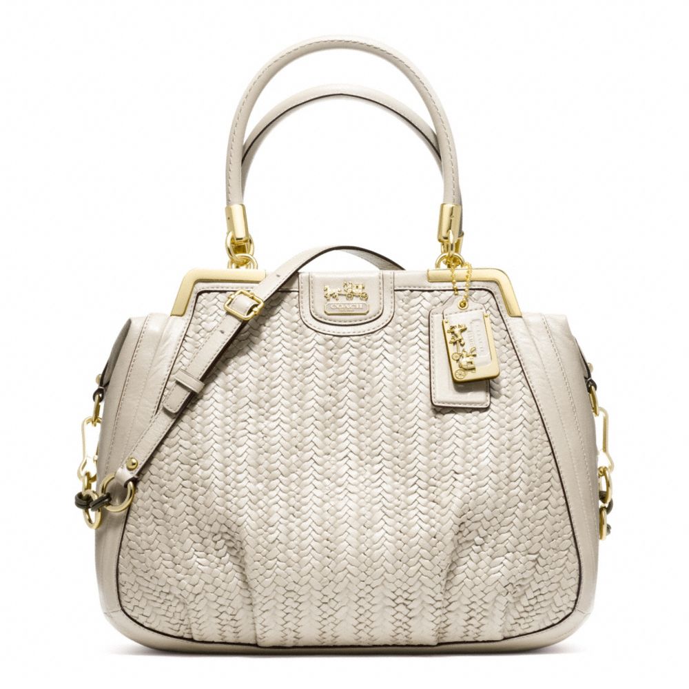 COACH F23489 - MADISON PINNACLE WOVEN LILLY - GOLD/PARCHMENT - $350 ...