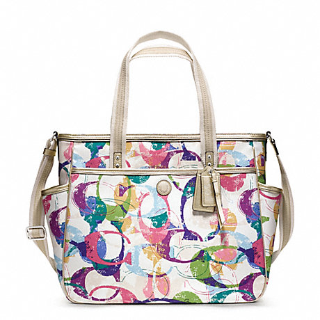 COACH F23491 STAMPED C BABY BAG TOTE SILVER/MULTICOLOR