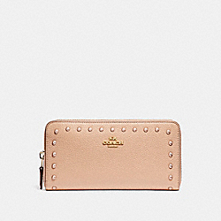 COACH F23505 - ACCORDION WALLET WITH LACQUER RIVETS IMITATION GOLD/NUDE PINK