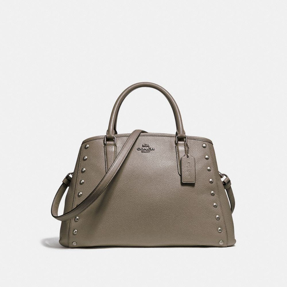 SMALL MARGOT CARRYALL WITH LACQUER RIVETS - SILVER/FOG - COACH F23509