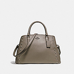 SMALL MARGOT CARRYALL WITH LACQUER RIVETS - f23509 - SILVER/FOG