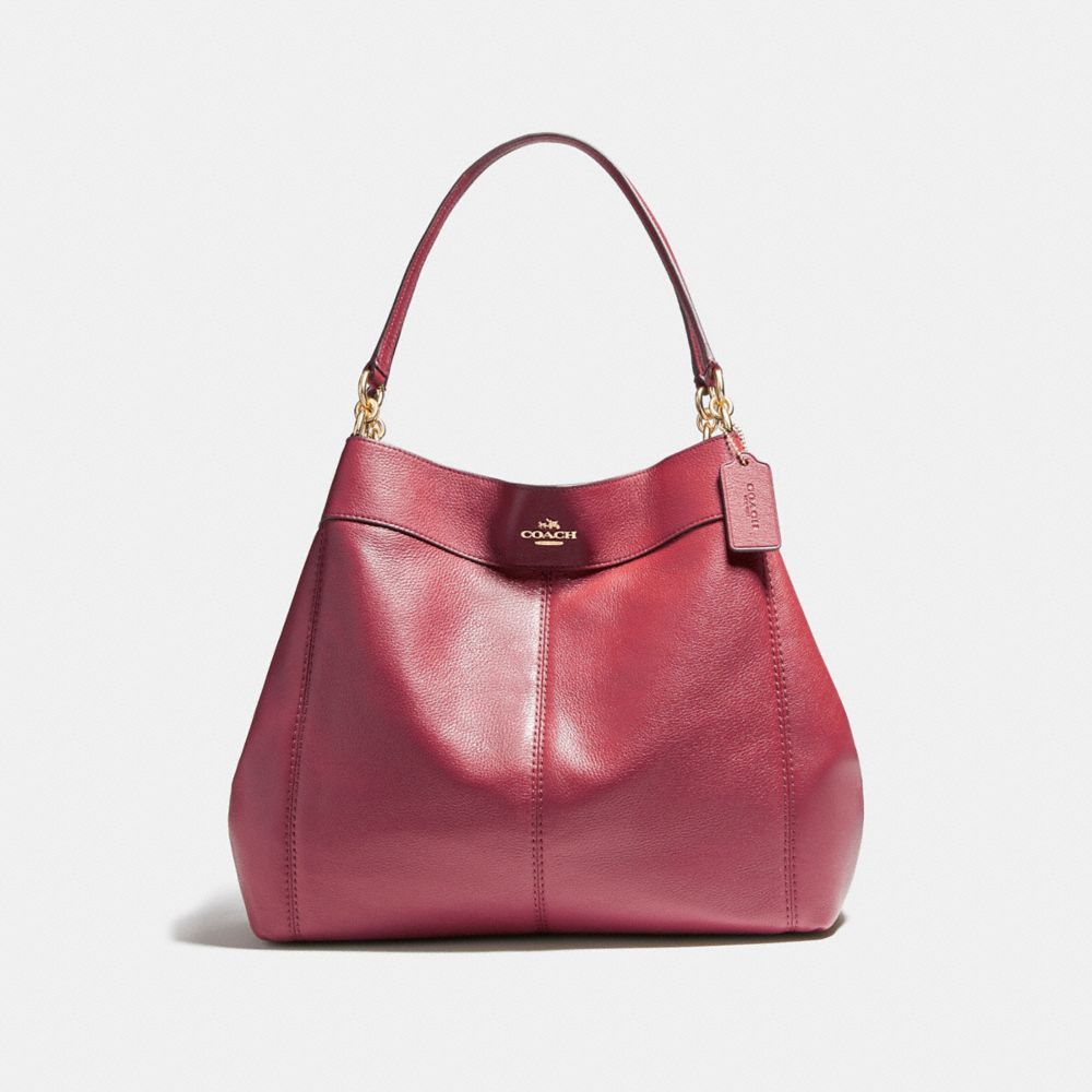 LARGE LEXY SHOULDER BAG - LIGHT GOLD/CRIMSON - COACH F23511