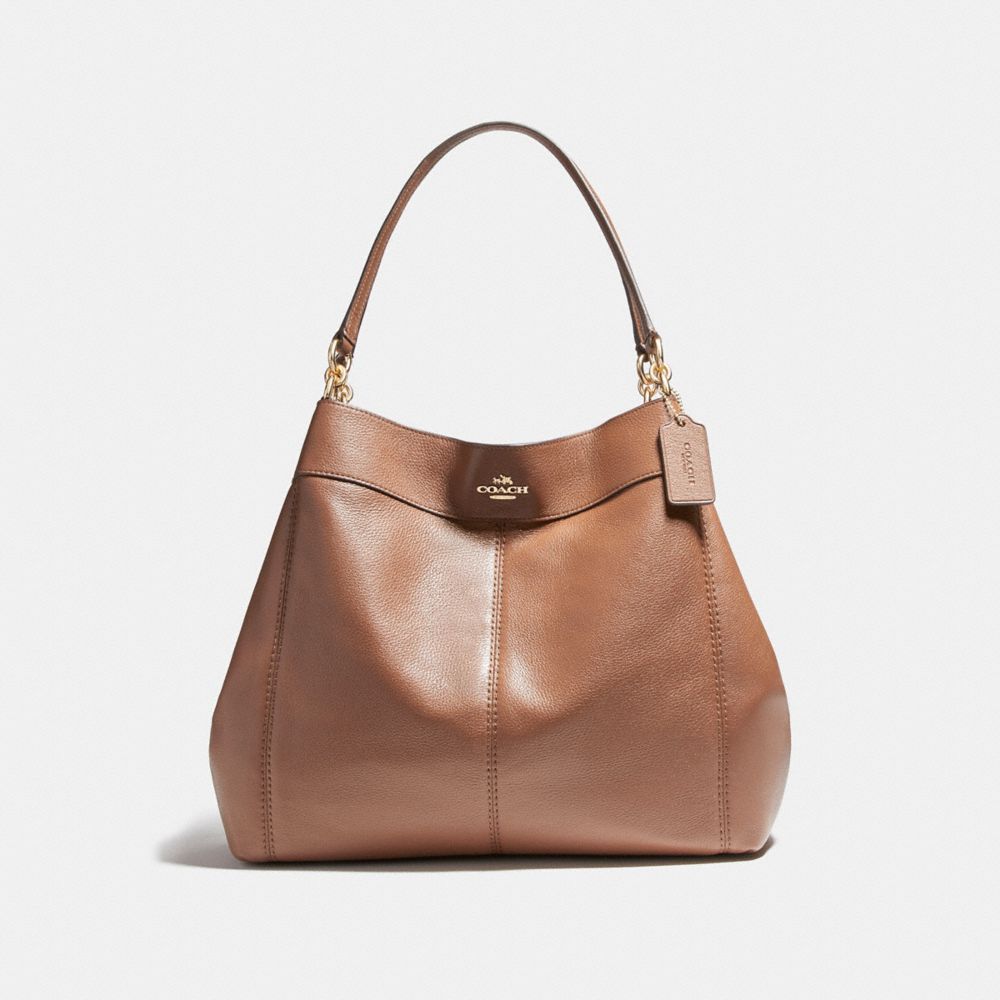 LARGE LEXY SHOULDER BAG - f23511 - LIGHT GOLD/SADDLE 2