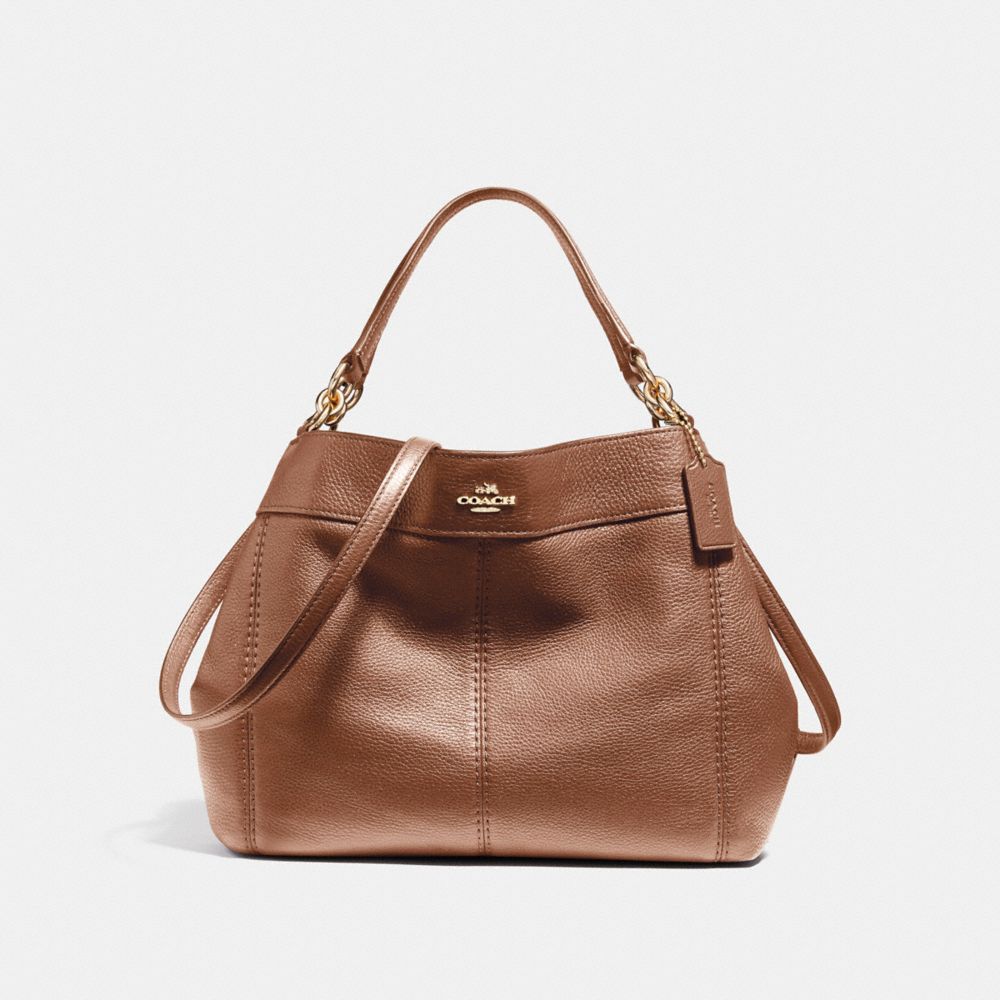 COACH SMALL LEXY SHOULDER BAG - IMITATION GOLD/SADDLE 2 - F23537