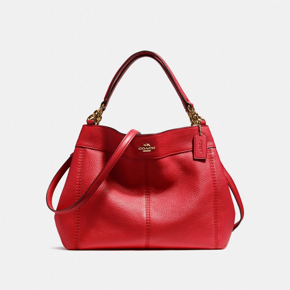 COACH F23537 - SMALL LEXY SHOULDER BAG LIGHT GOLD/DARK RED