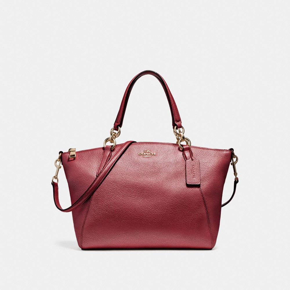 COACH SMALL KELSEY SATCHEL - LIGHT GOLD/METALLIC CHERRY - F23538