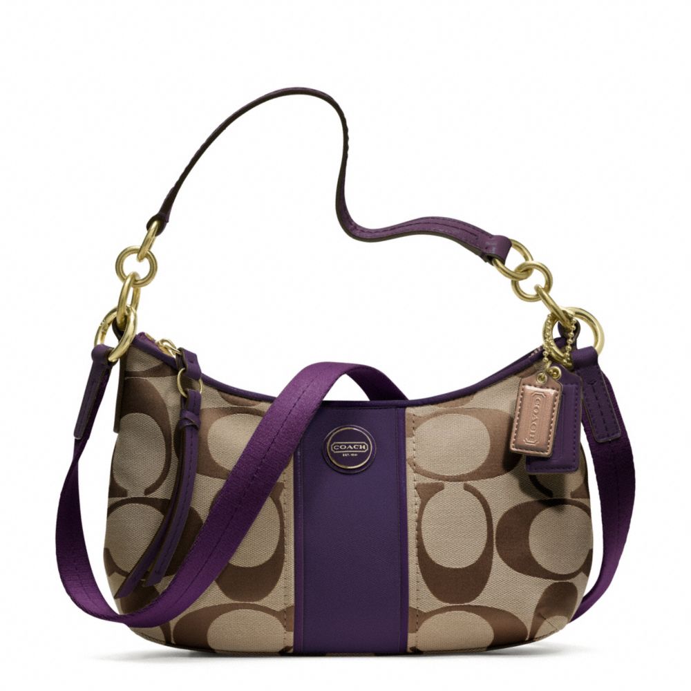 COACH SIGNATURE STRIPE DEMI CROSSBODY -  - f23544