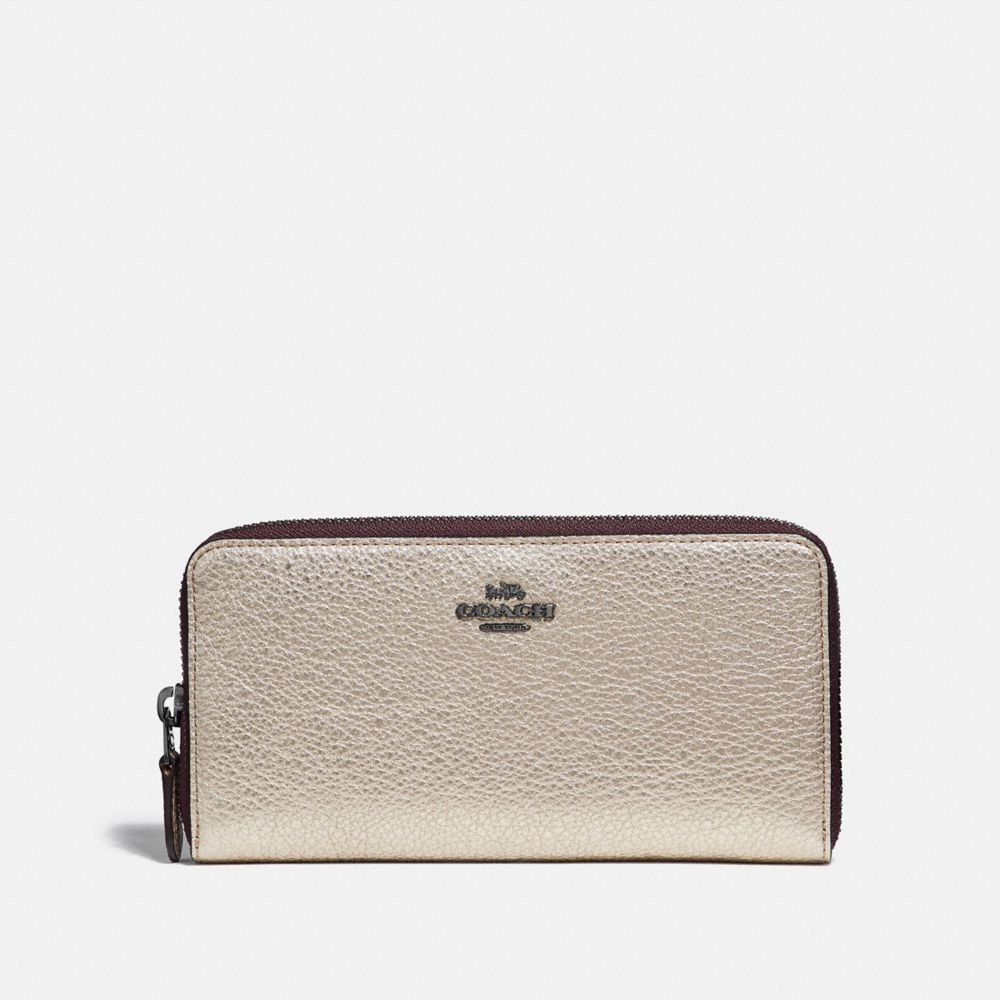 COACH ACCORDION ZIP WALLET - GM/PLATINUM - F23554