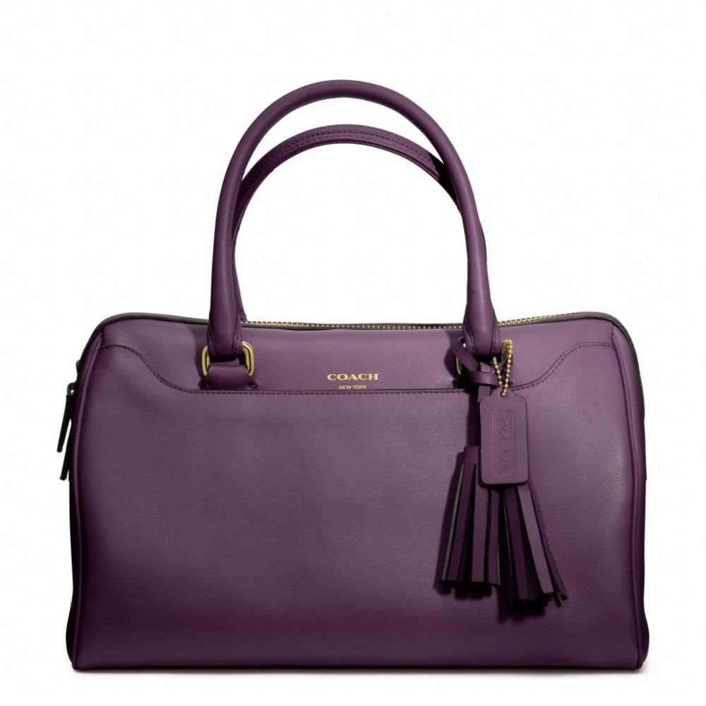 COACH LEATHER HALEY SATCHEL - BRASS/BLACK VIOLET - f23574