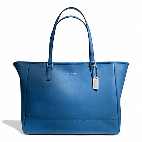 COACH SAFFIANO MEDIUM CITY TOTE - SILVER/COBALT - f23576