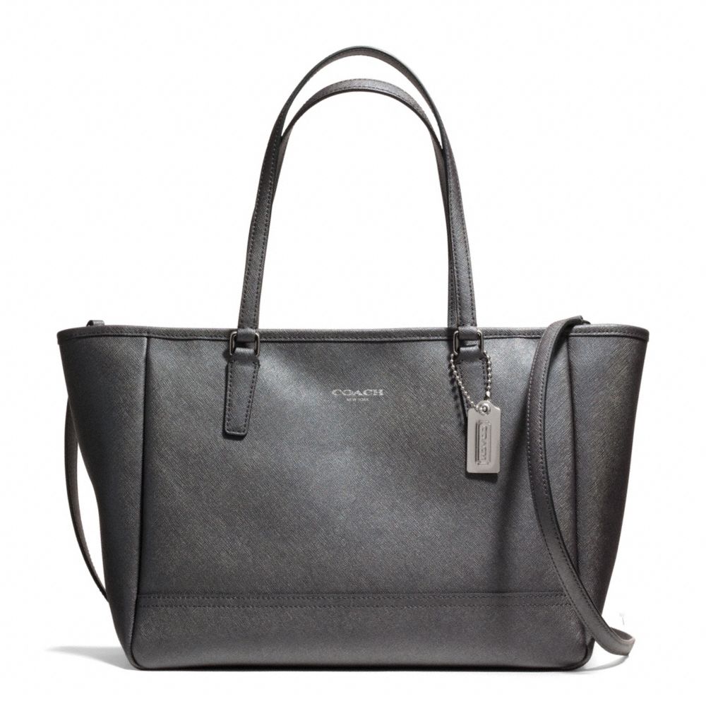 COACH F23578 - SAFFIANO CITY TOTE SILVER/GUNMETAL