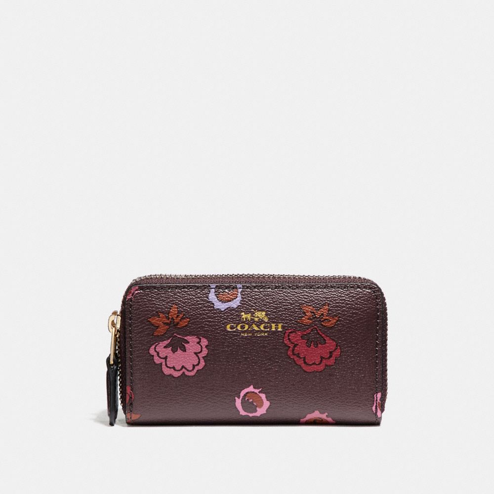 SMALL DOUBLE ZIP COIN CASE WITH PRIMROSE MEADOW PRINT - COACH  f23635 - IMFCG