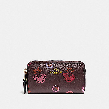 COACH SMALL DOUBLE ZIP COIN CASE WITH PRIMROSE MEADOW PRINT - IMFCG - f23635