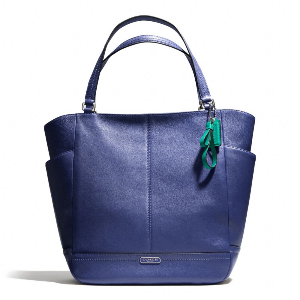 PARK LEATHER NORTH/SOUTH TOTE - SILVER/FRENCH BLUE - COACH F23662