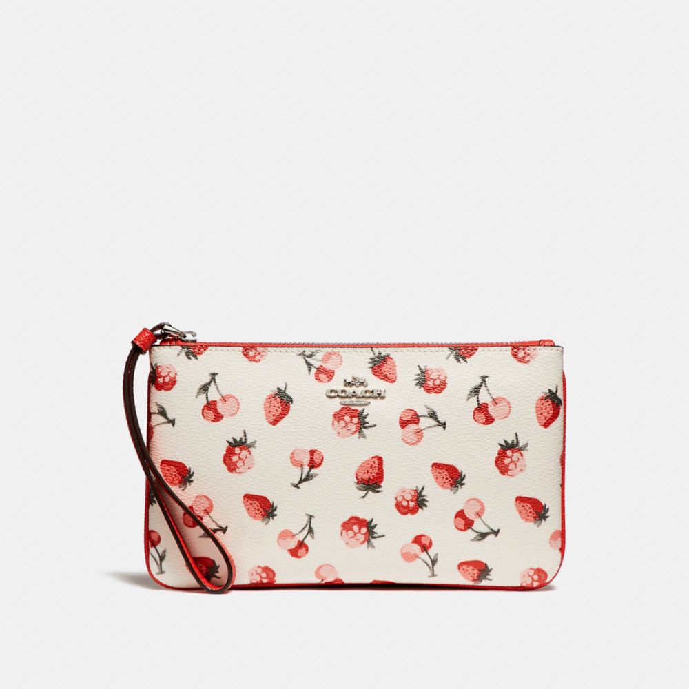 LARGE WRISTLET WITH FRUIT PRINT - SILVER/CHALK MULTI - COACH F23675