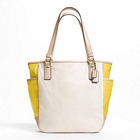 COACH F23683 COLOR BLOCK LEATHER TOTE ONE-COLOR