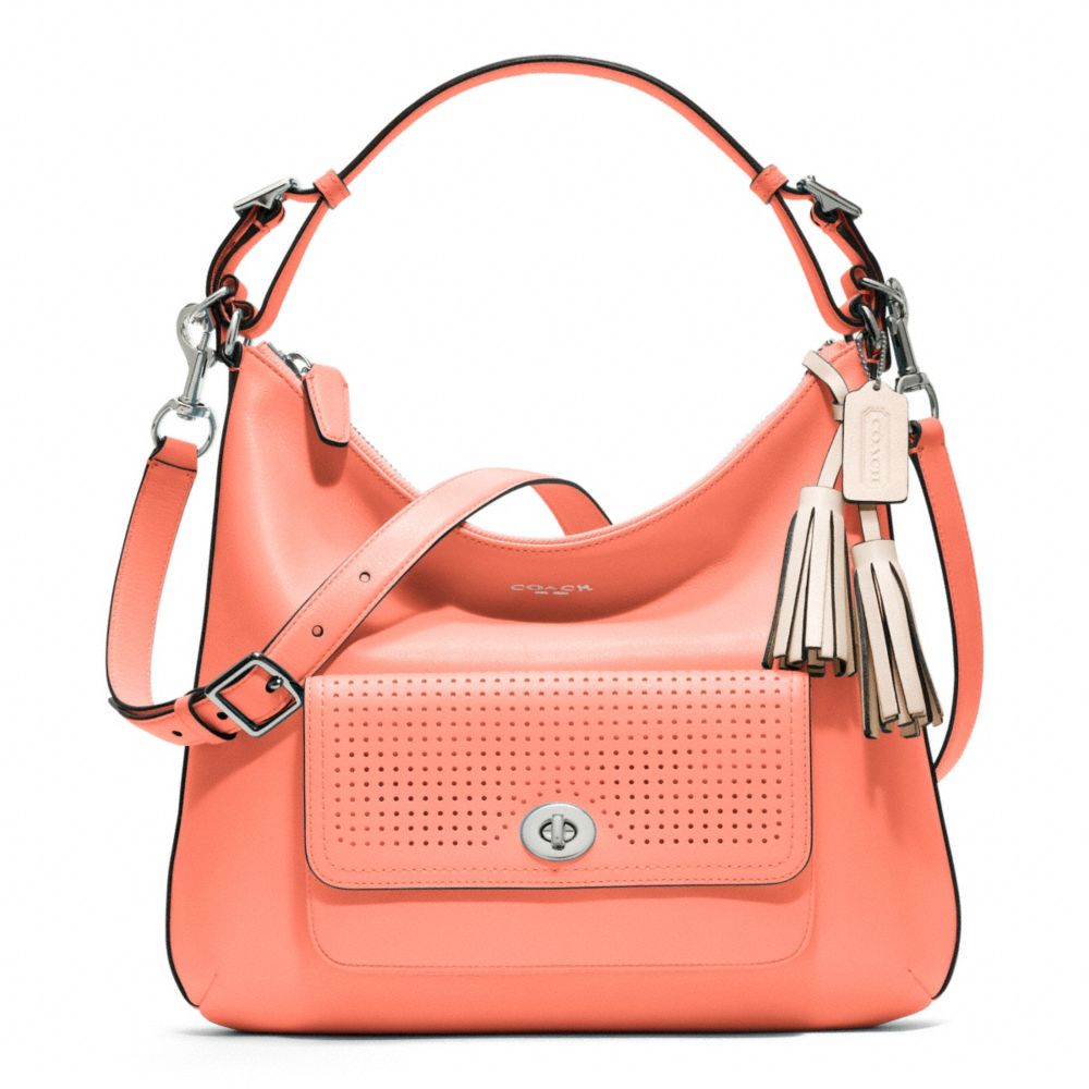 COACH PERFORATED LEATHER COURTENAY HOBO - ONE COLOR - F23704