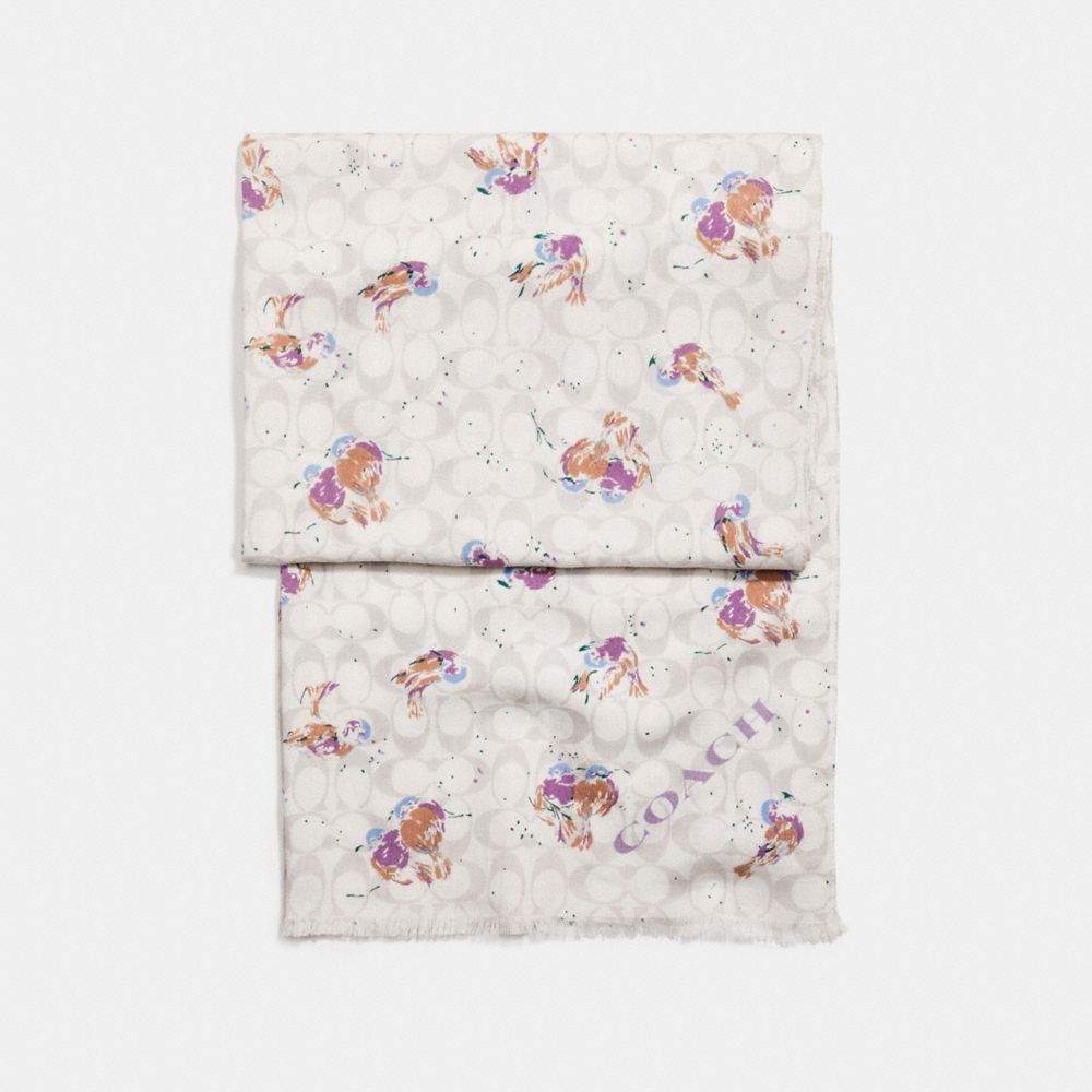 BIRD PRINT SIGNATURE OBLONG - CHALK MULTI - COACH F23787