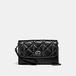 CHAIN CROSSBODY WITH QUILTING - ANTIQUE NICKEL/BLACK - COACH F23816