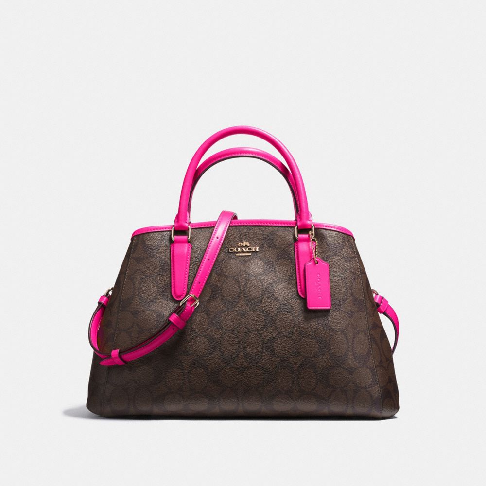 SMALL MARGOT CARRYALL IN SIGNATURE COATED CANVAS - IMITATION GOLD/BROWN - COACH F23859