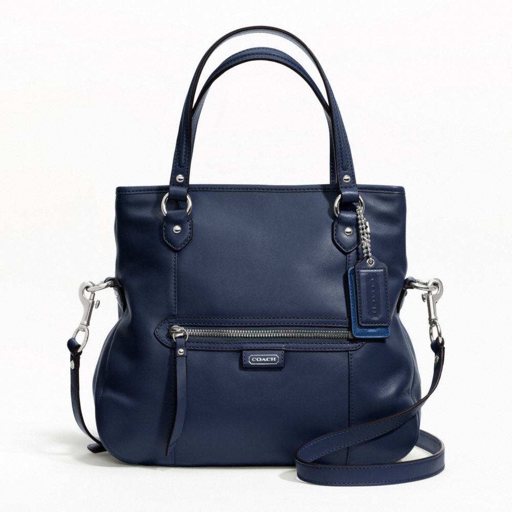 coach navy silver midnight mia daisy leather handbags