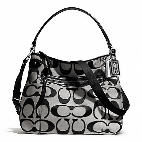 DAISY OUTLINE SIGNATURE METALLIC CONVERTIBLE HOBO - COACH F23918 - ONE-COLOR