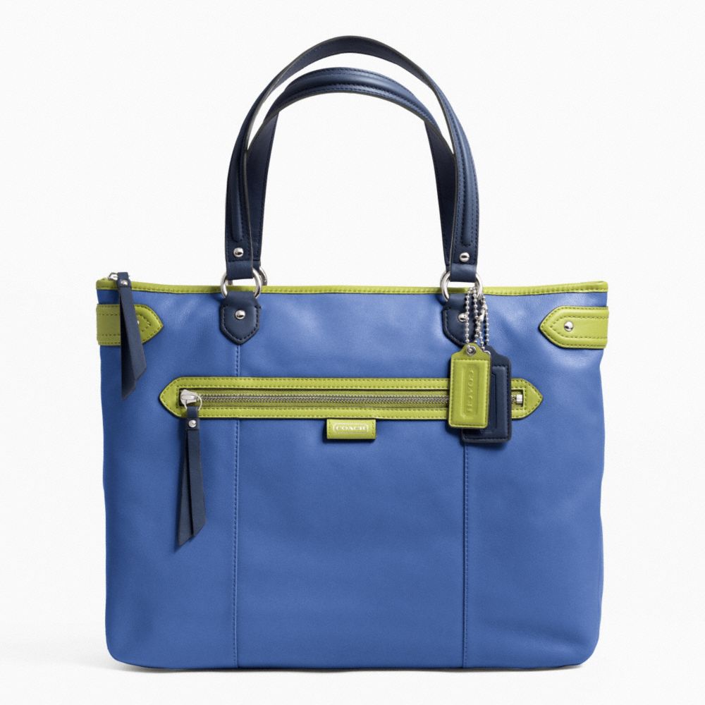 DAISY SPECTATOR LEATHER EMMA TOTE - f23922 - SILVER/MOONLIGHT BLUE MULTI