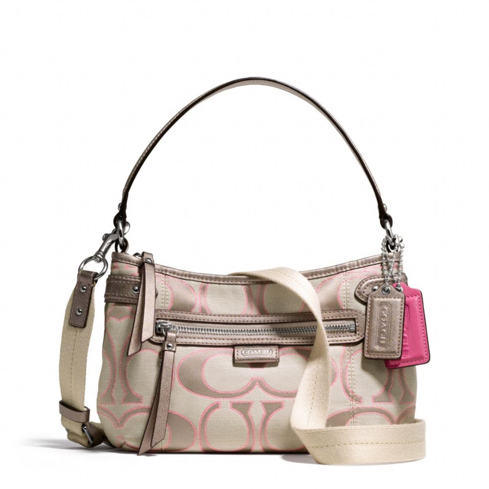 COACH F23946 - DAISY OUTLINE SIGNATURE METALLIC CROSSBODY - SILVER ...