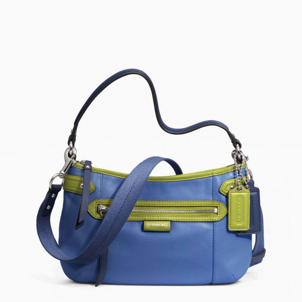 COACH f23951 DAISY SPECTATOR LEATHER CROSSBODY SILVER/MOONLIGHT BLUE MULTI