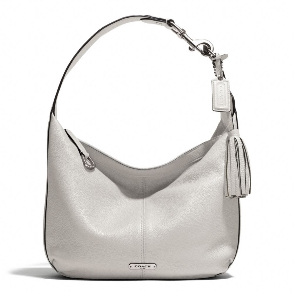 AVERY LEATHER SMALL HOBO - SILVER/PEARL - COACH F23960