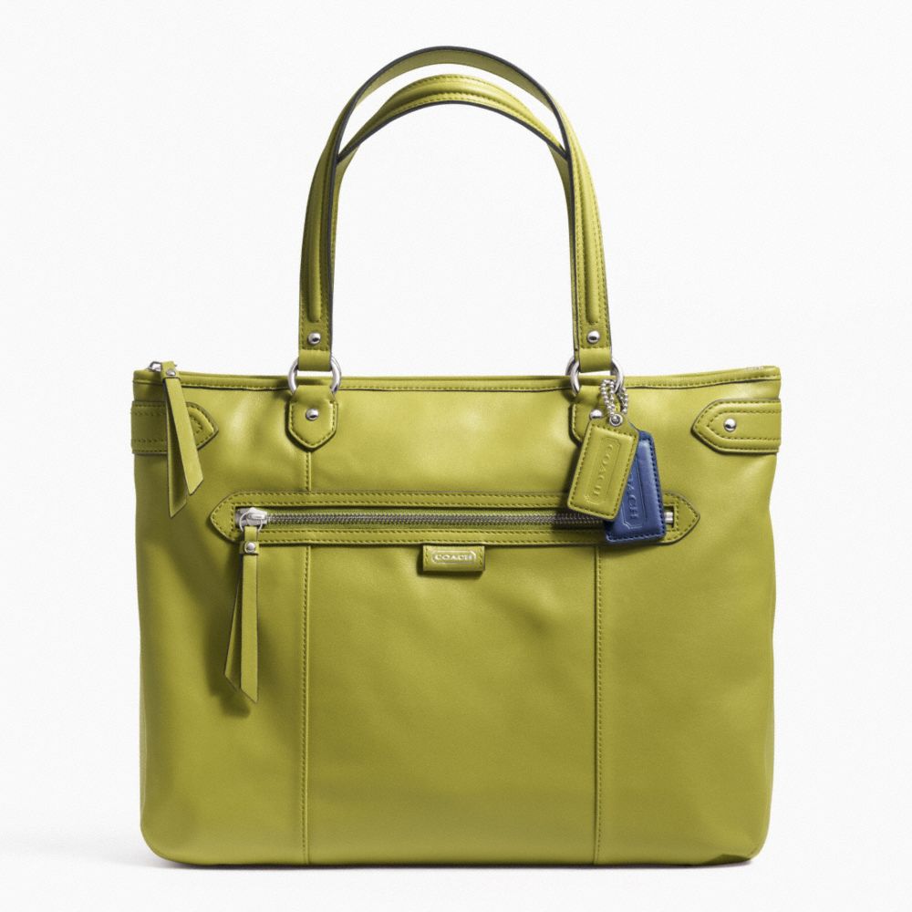 DAISY LEATHER EMMA TOTE - f23973 - SILVER/GRASS GREEN