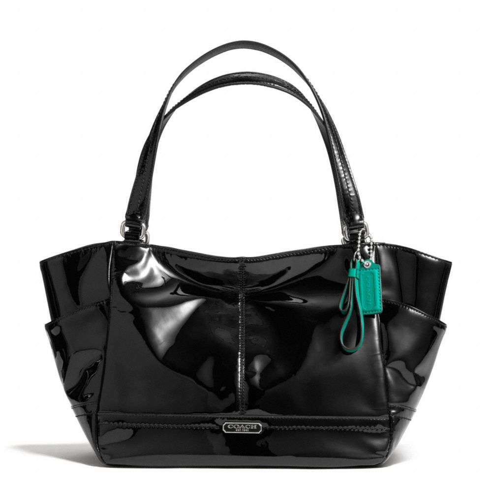 PARK PATENT CARRIE TOTE - f23979 - SILVER/BLACK