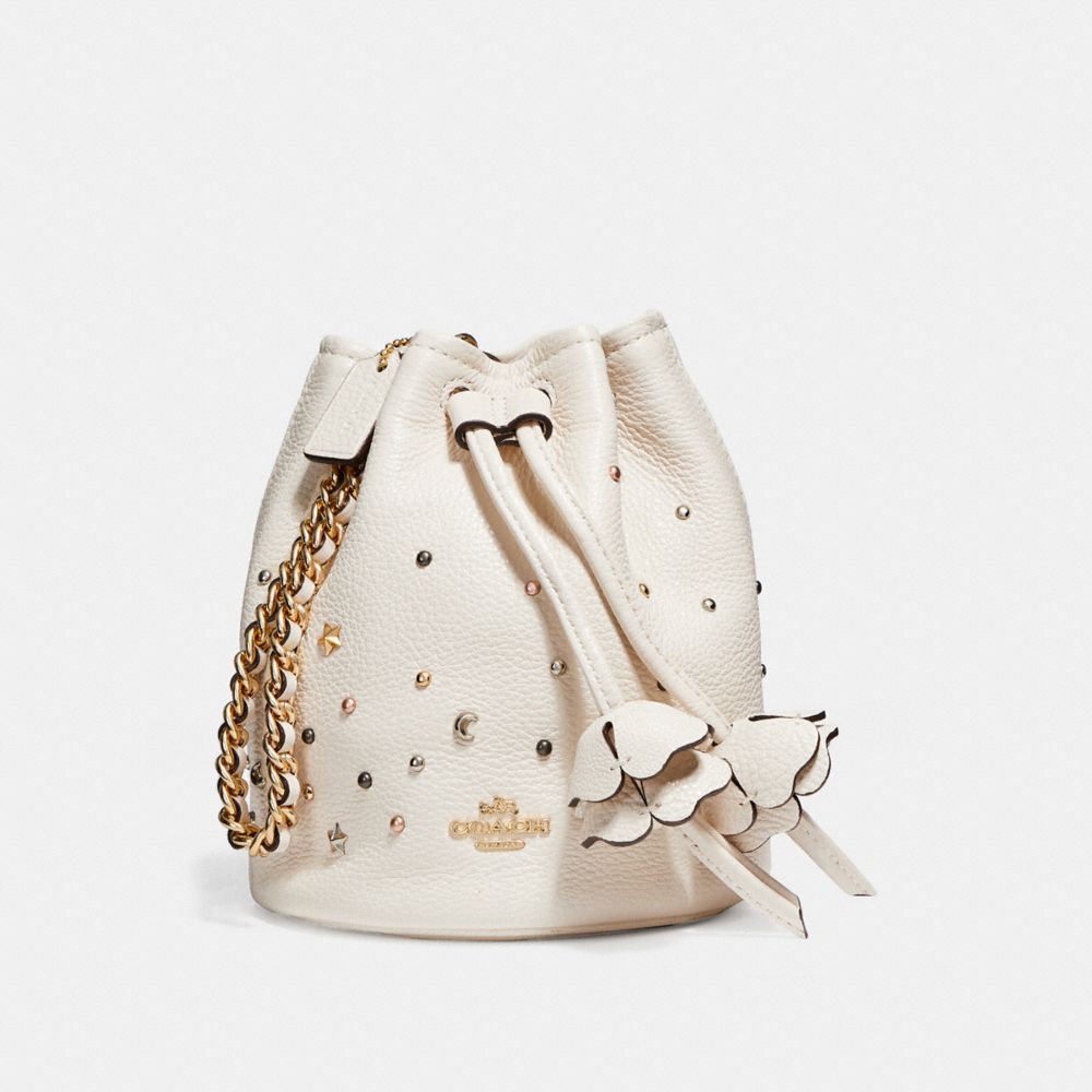 COACH F24002 Petal Wristlet With Stardust Studs LIGHT GOLD/CHALK