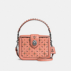 PAGE CROSSBODY WITH PRAIRIE RIVETS - COACH F24075 - MELON/DARK GUNMETAL