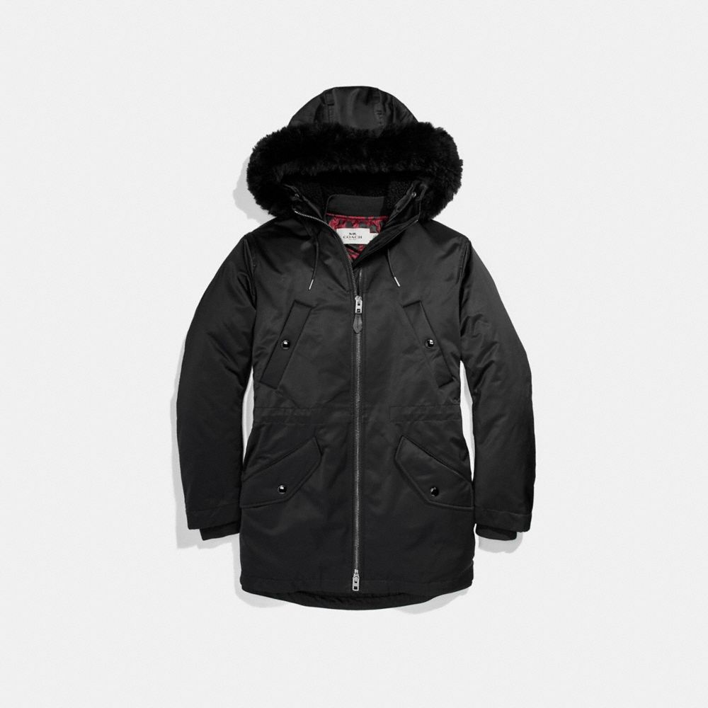 COACH F24083 WILD BEAST LOVE PUFFER PARKA BLACK