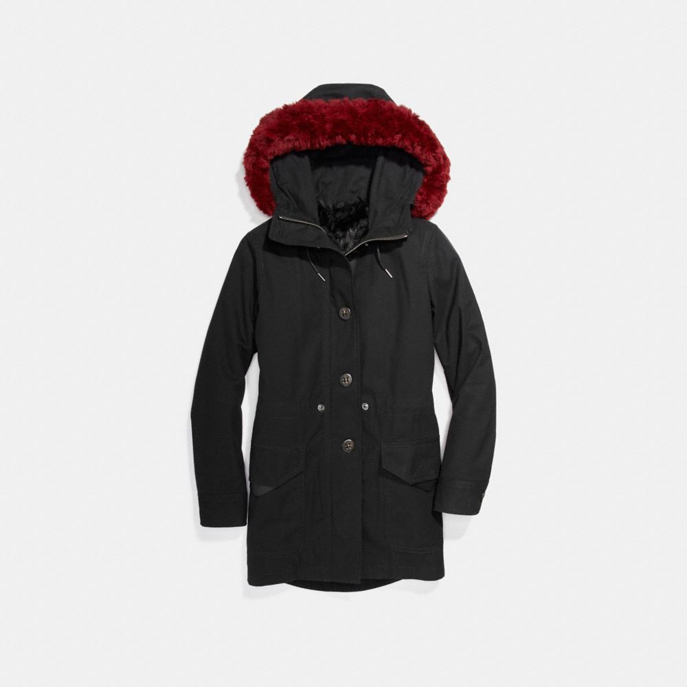 FURRY PARKA - F24088 - BLACK