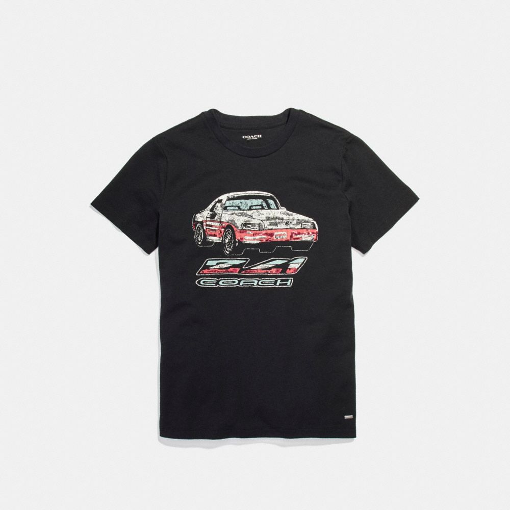 COACH f24091 CAR T-SHIRT BLACK