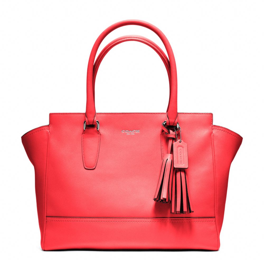 COACH F24201 - LEATHER MEDIUM CANDACE CARRYALL SILVER/BRIGHT CORAL
