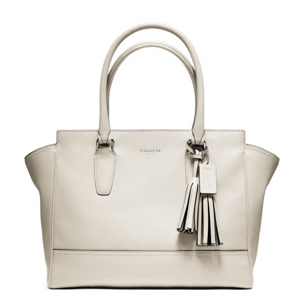 COACH F24201 Leather Medium Candace Carryall SILVER/PARCHMENT