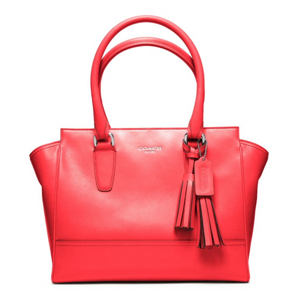 COACH F24202 - LEATHER CANDACE CARRYALL SILVER/BRIGHT CORAL