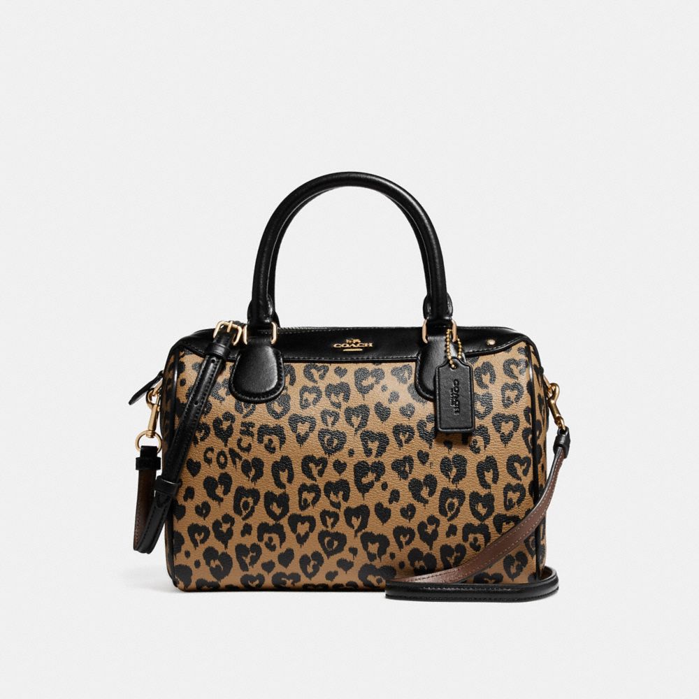 MINI BENNETT SATCHEL WITH WILD HEART PRINT - COACH f24210 - LIGHT  GOLD/NATURAL MULTI