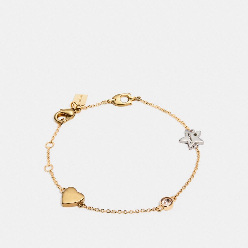 COACH STARDUST SIGNATURE CHAIN BRACELET - GOLD/MULTI - f24234