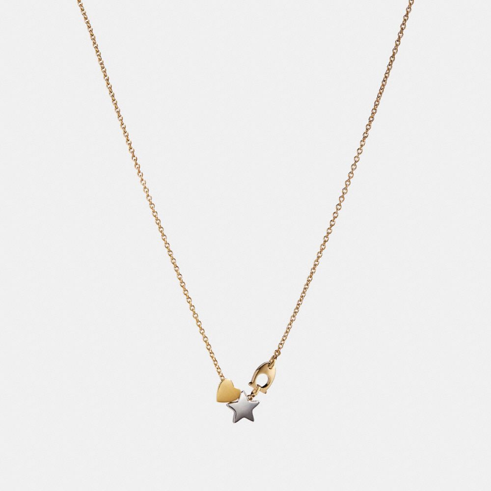 COACH f24236 STARDUST SIGNATURE NECKLACE GOLD/MULTI