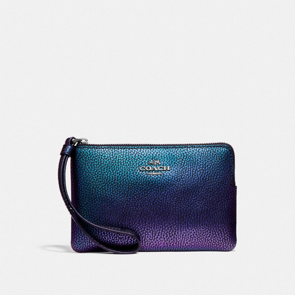 CORNER ZIP WRISTLET - BLACK ANTIQUE NICKEL/HOLOGRAM - COACH F24284